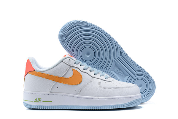 Women's Air Force 1 Low Top Orange/White Shoes 087